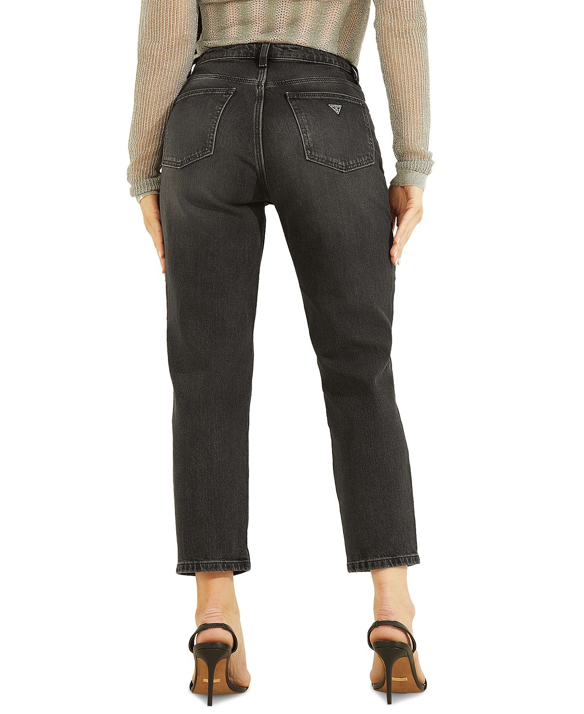 GUESS Women's High Rise Mom Jeans Black Size 30X27