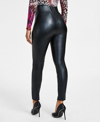 GUESS Women's Priscilla Faux Leather Leggings Black Size Medium