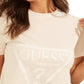 GUESS Women's Cropped Logo Cotton T-Shirt Pink Size Large