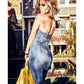 Guess Women's Christie Denim Halter Dress Blue Size XS
