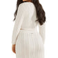 GUESS Women's Dora Cable Knit Crop Sweater White Size X-Small