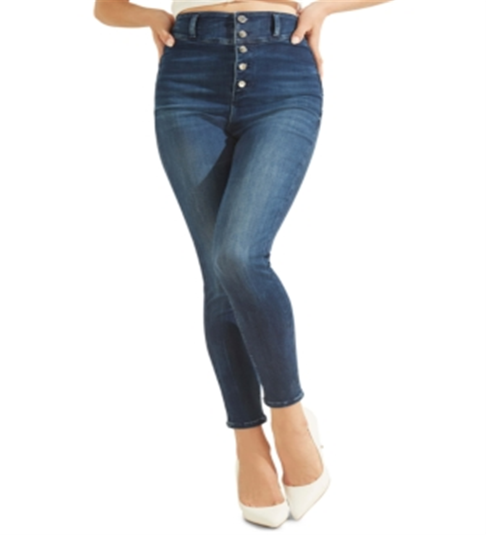 GUESS Women's Conny Button Fly Skinny Jeans Blue Size 28