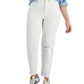 Style & Co Women's Destructed Straight Leg Mom Jeans White Size 14