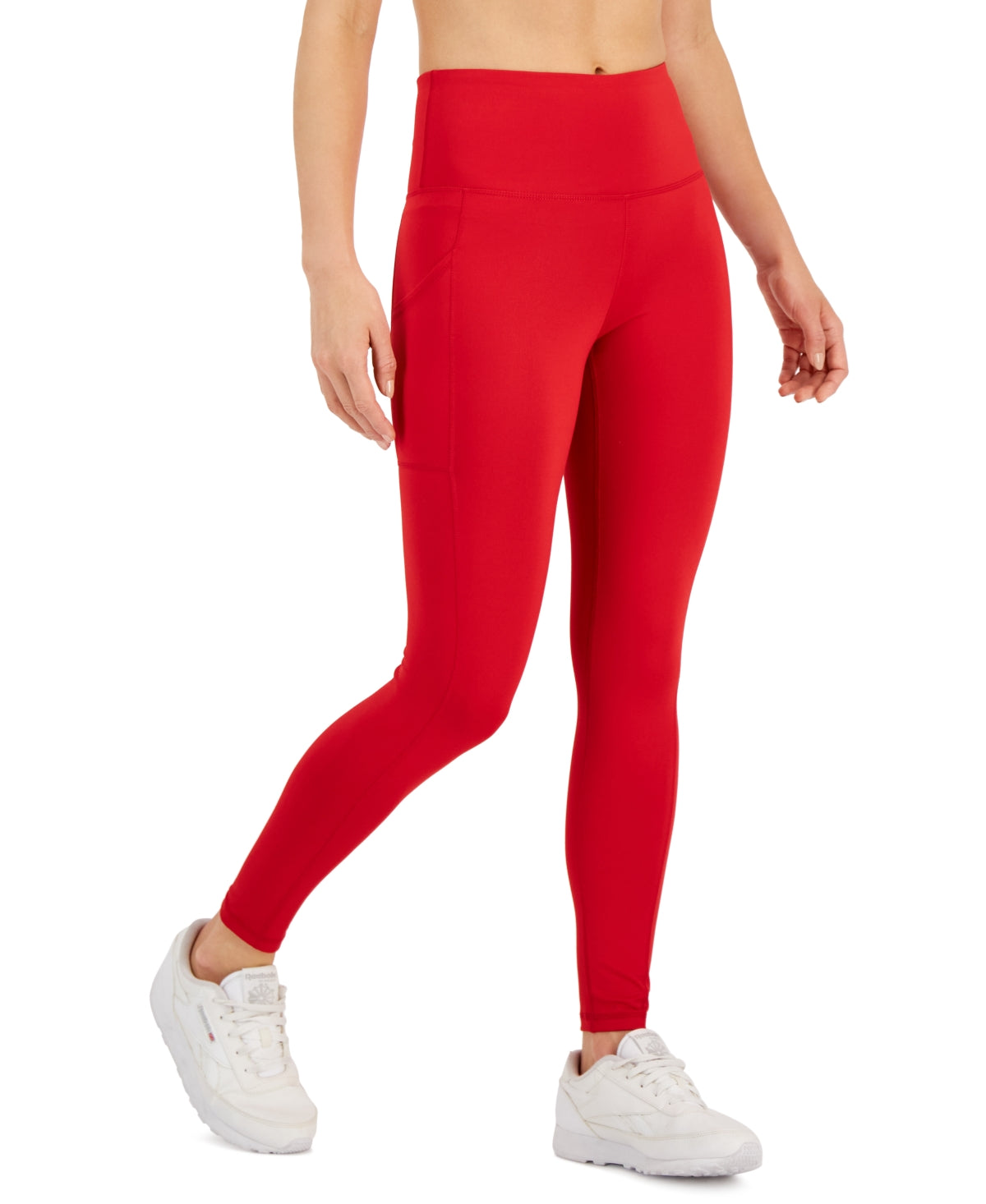 ID Ideology Women's Compression High Waist Side Pocket 7/8 Length Leggings Red Size Large