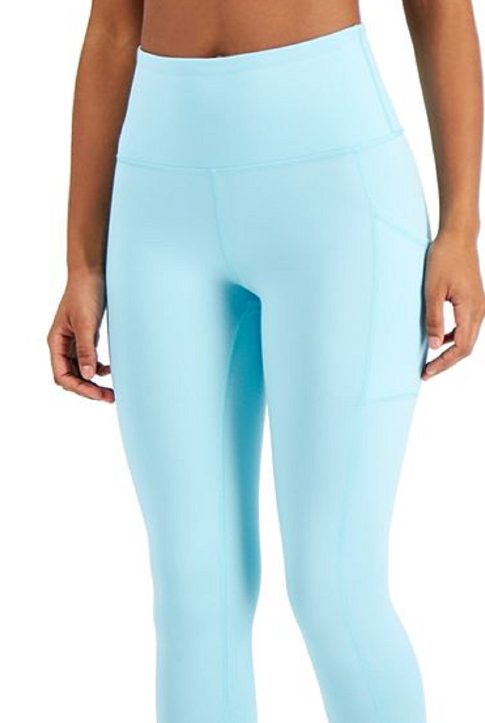 ID Ideology Women's Compression High Waist Side Pocket 7/8 Length Leggings Blue Size Large
