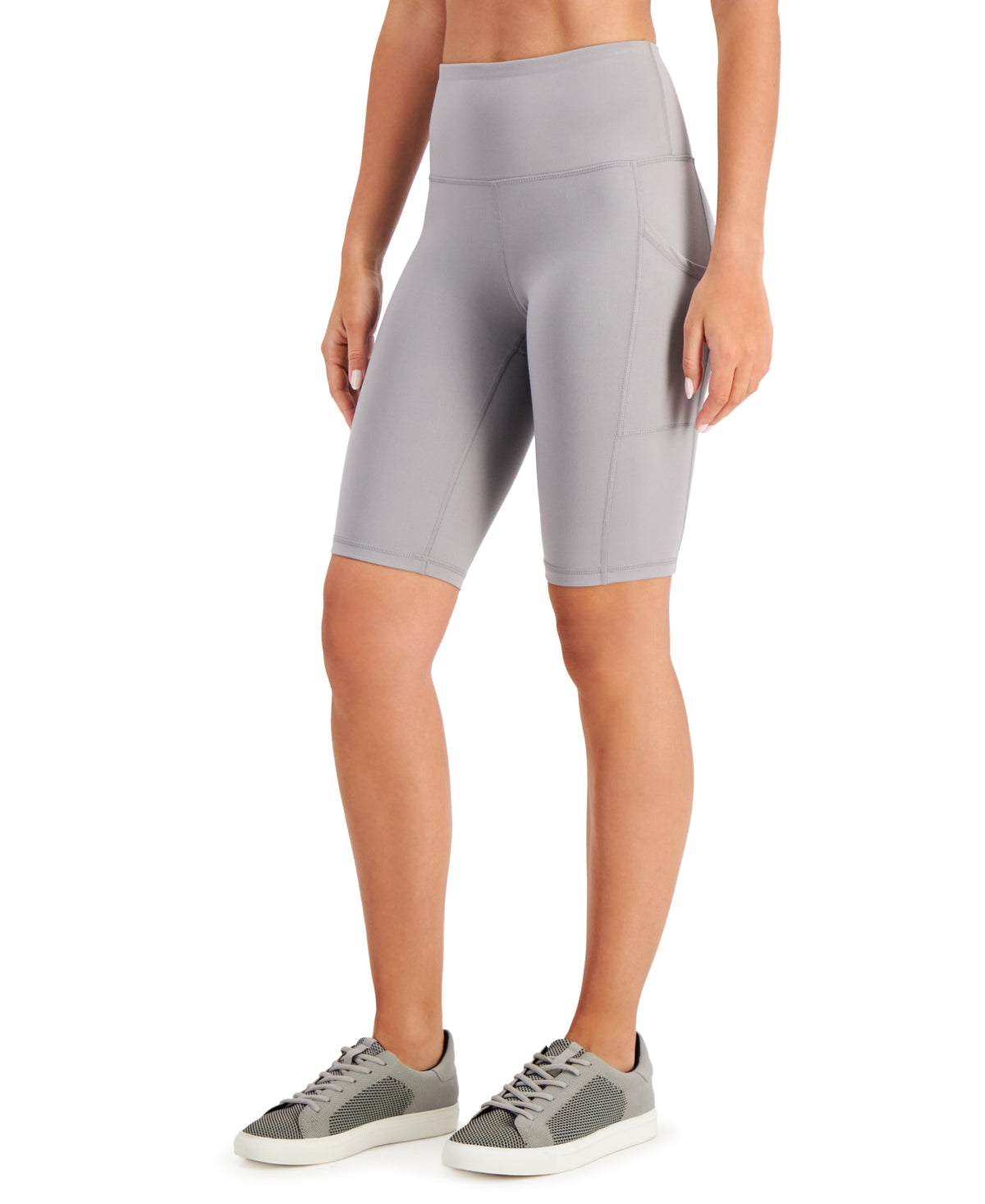 ID Ideology Women's Compression High Rise 10 Bike Shorts Gray Size XX-Large