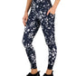 ID Ideology Women's Compression Floral Print Side Pocket 7/8 Leggings Black Size Medium