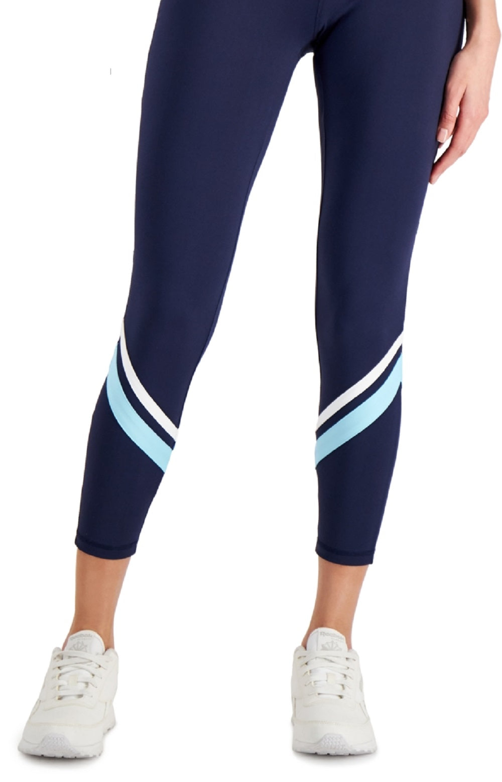 ID Ideology Women's Compression Colorblocked Side Pocket 7/8 Leggings Blue Size Large