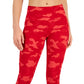 ID Ideology Women's Compression Camo Print Capri Leggings Red Size Large
