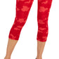 ID Ideology Women's Compression Camo Print Capri Leggings Red Size Large