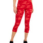 ID Ideology Women's Compression Camo Print Capri Leggings Red Size Large