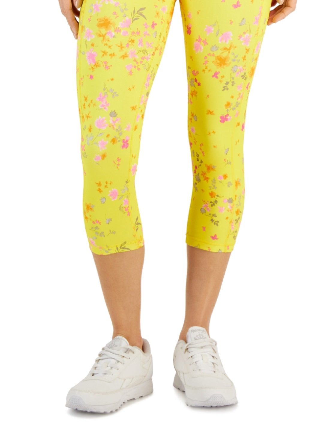 ID Ideology Women's Compression Active Cropped Leggings Yellow Size Large
