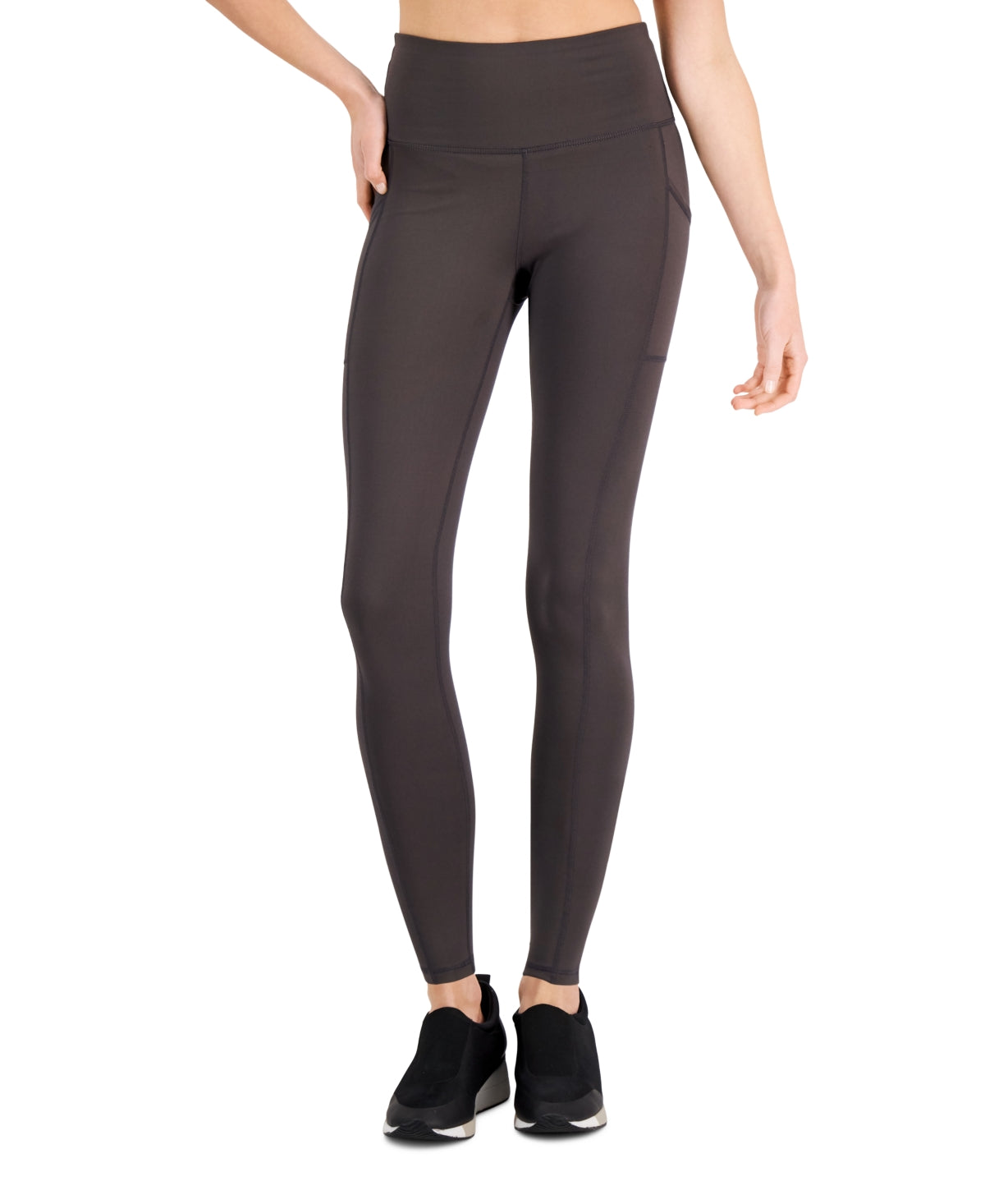 ID Ideology Women's Pocket Full Length Leggings Gray Size Petite S