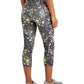 ID Ideology Women's Floral Print Cropped Leggings Gray Size Petite Small