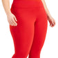 ID Ideology Women's Compression High Waist Side Pocket 7/8 Length Leggings Red