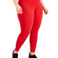 ID Ideology Women's Compression High Waist Side Pocket 7/8 Length Leggings Red Size 3X
