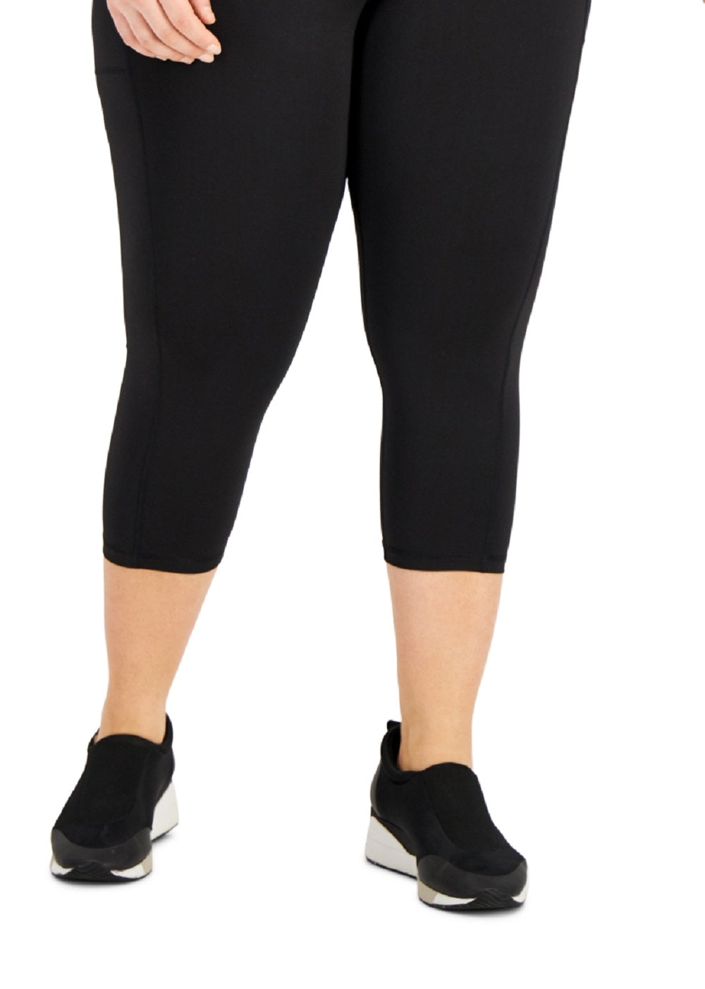 ID Ideology Women's Cropped Leggings Black Size 1X
