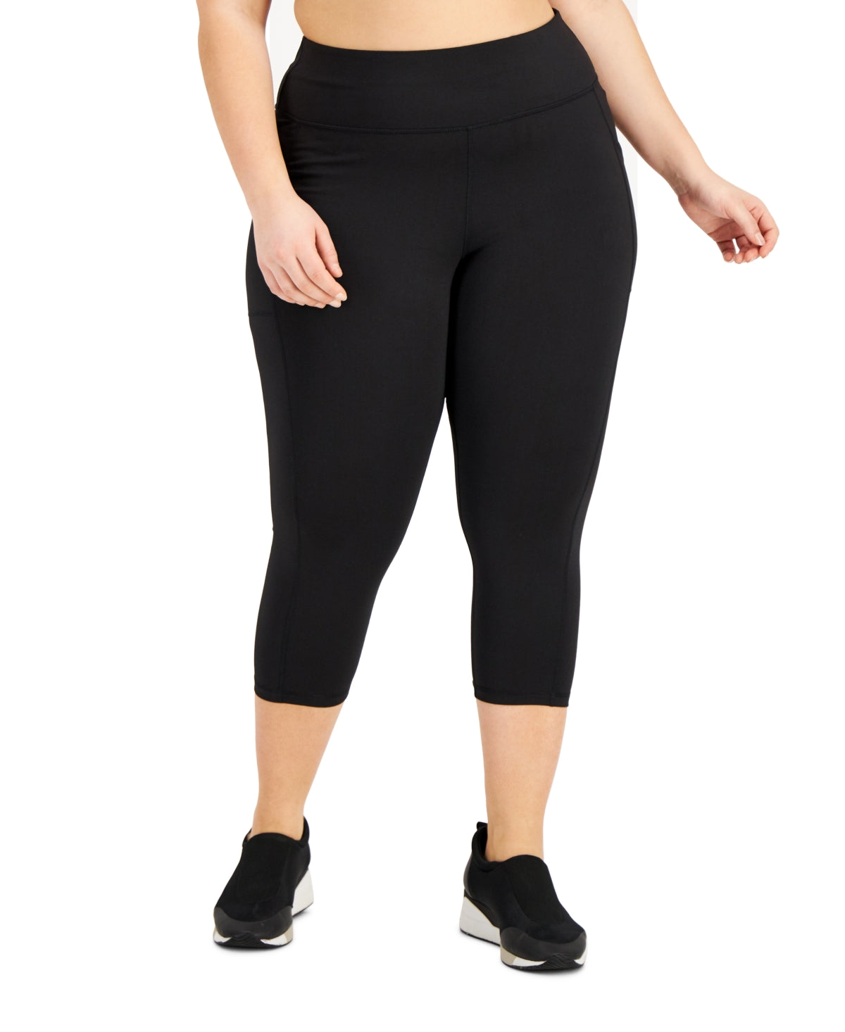 ID Ideology Women's Cropped Leggings Black Size 1X