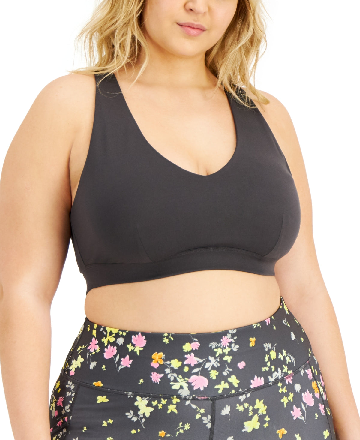 ID Ideology Women's Match Set Sports Bra Gray Size 3X