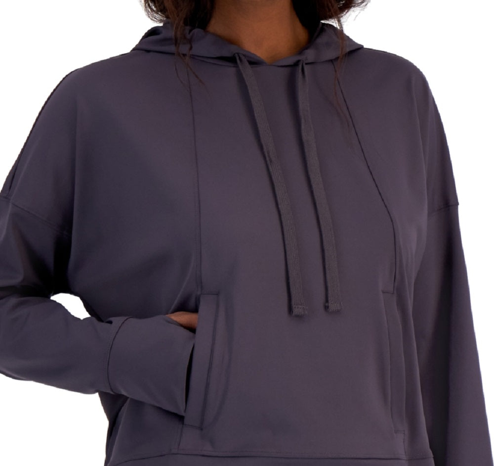 ID Ideology Women's Relaxed Solid Techy Hoodie Gray Size Large