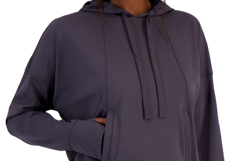 ID Ideology Women's Relaxed Solid Techy Hoodie Gray Size XX-Large