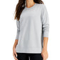 ID Ideology Women's Crewneck Slit Side Top Gray Size Large