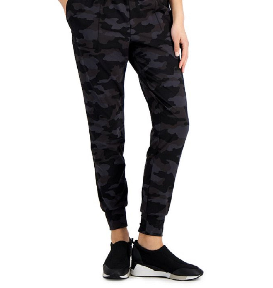ID Ideology Women's Relaxed Camo Print Joggers Black Size X-Large