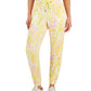 ID Ideology Women's Active Whirl Print Slim Jogger Pants Yellow