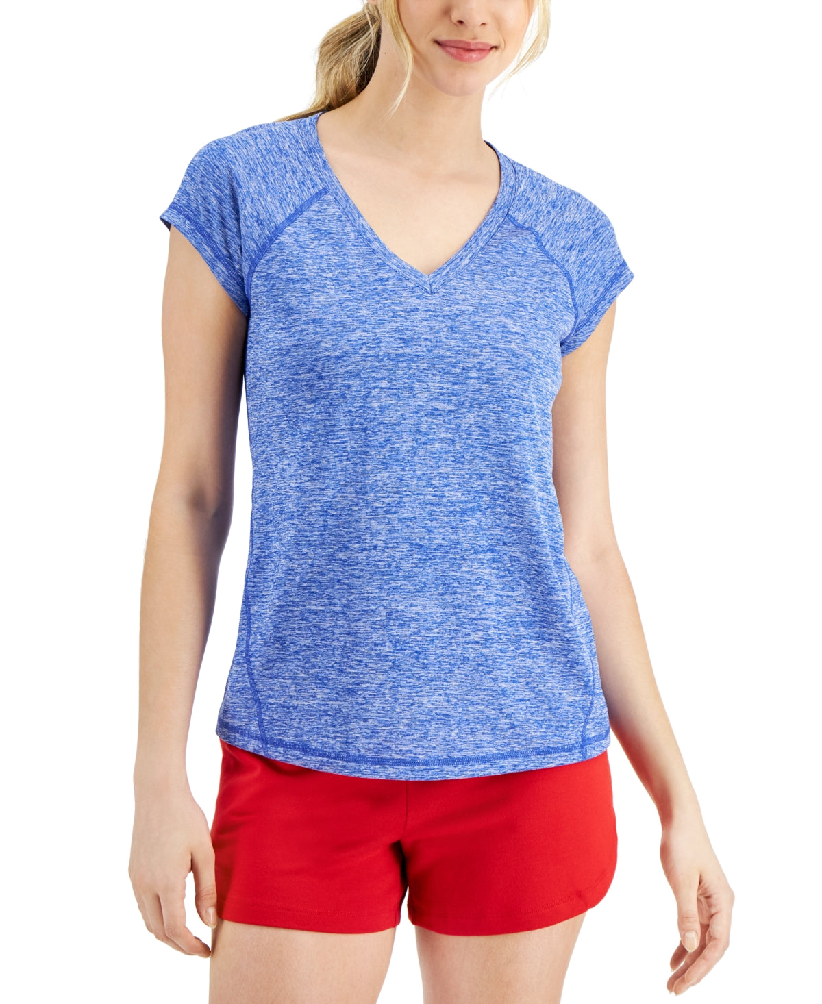 ID Ideology Women's Essentials Rapidry Heathered Performance T-Shirt Blue Size Large