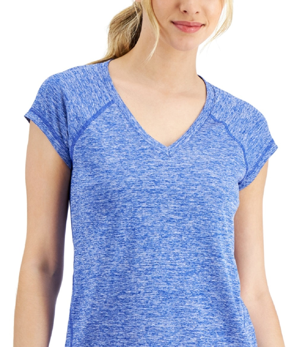 ID Ideology Women's Essentials Rapidry Heathered Performance T-Shirt Blue Size Large