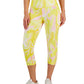 ID Ideology Women's Compression Side Pocket Cropped Leggings Yellow Size Large