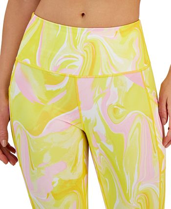 ID Ideology Women's Compression Side Pocket Cropped Leggings Yellow Size Large