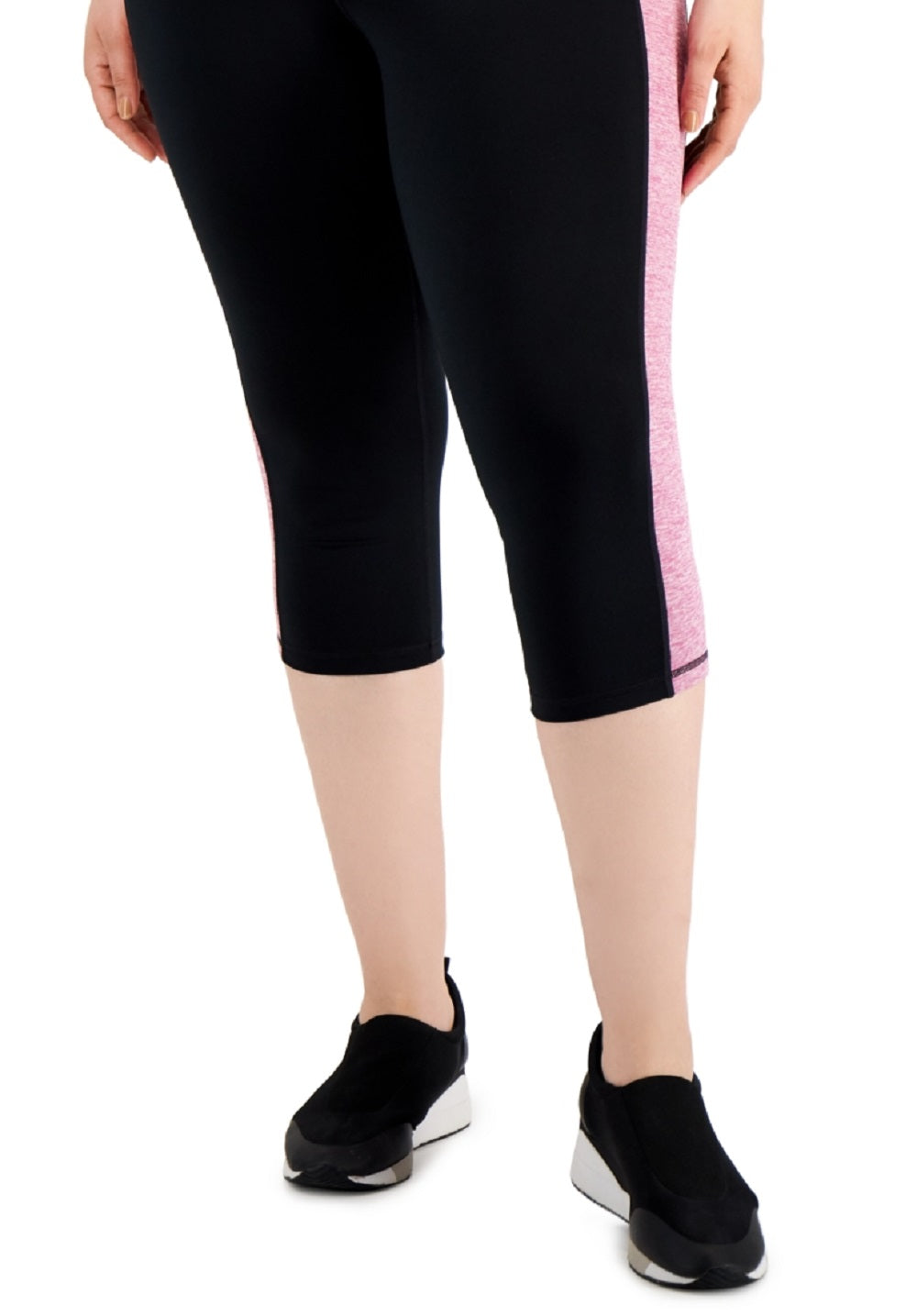 ID Ideology Women's Colorblocked Capri Leggings Pink Size 2X