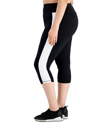 ID Ideology Women's Colorblocked Capri Leggings Black Size 3X