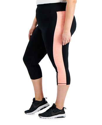 ID Ideology Women's Colorblocked Capri Leggings Black Size 1X