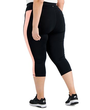 ID Ideology Women's Colorblocked Capri Leggings Black Size 1X