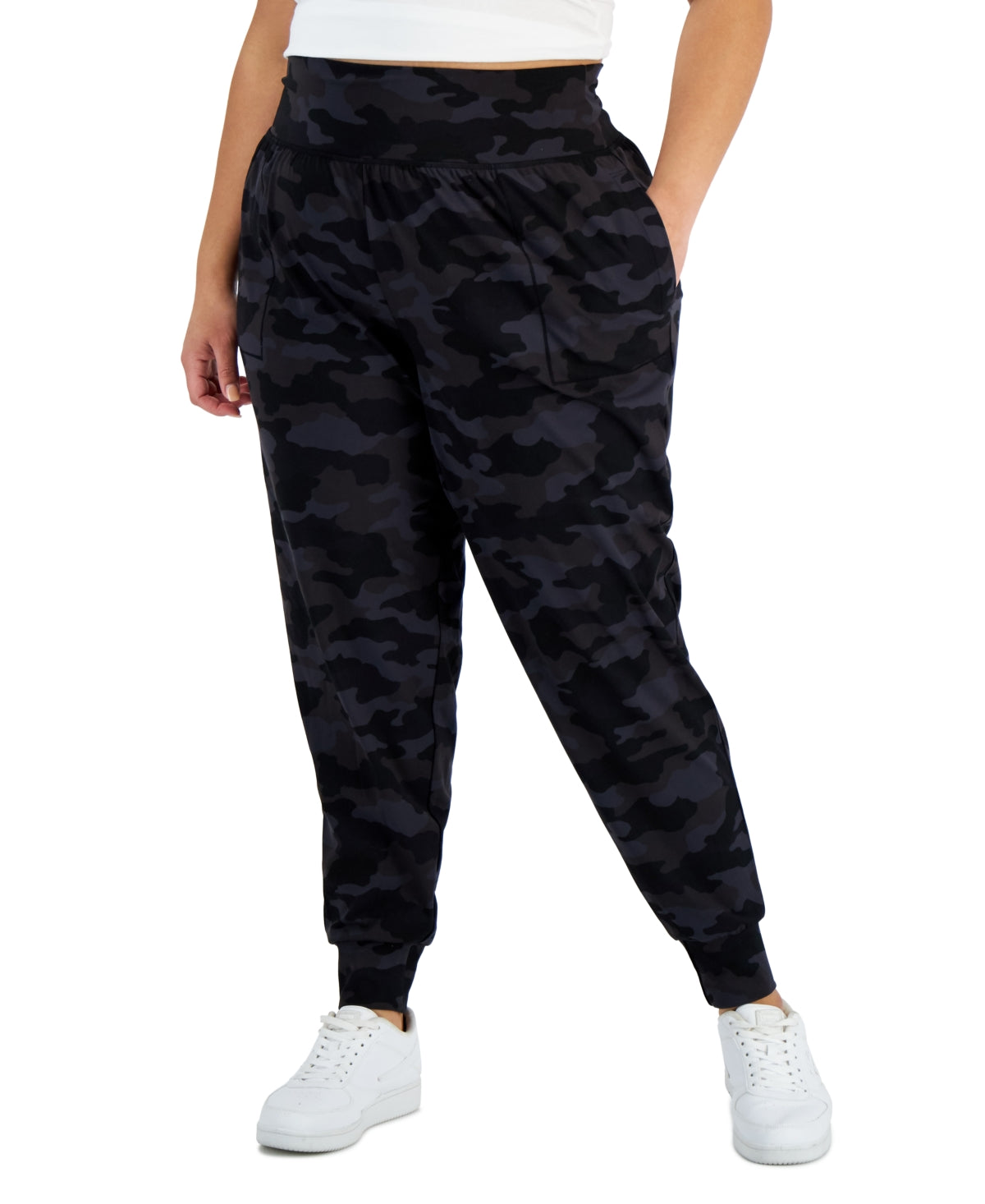 ID Ideology Women's Printed Jogger Pants Black