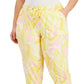 ID Ideology Women's Whirl Print Joggers Yellow Size 1X