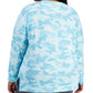 ID Ideology Women's Camouflage Print Sweatshirt Blue Size 3X