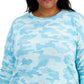 ID Ideology Women's Camouflage Print Sweatshirt Blue Size 3X