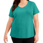 ID Ideology Women's Rapidry V Neck Performance T-Shirt Green Size 1X