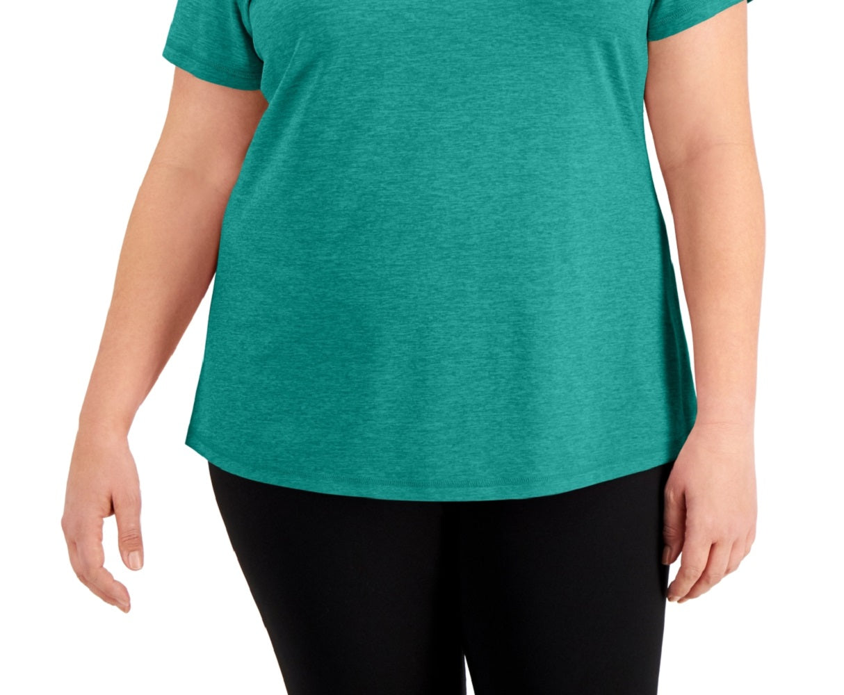 ID Ideology Women's Rapidry V Neck Performance T Shirt Green Size 3X