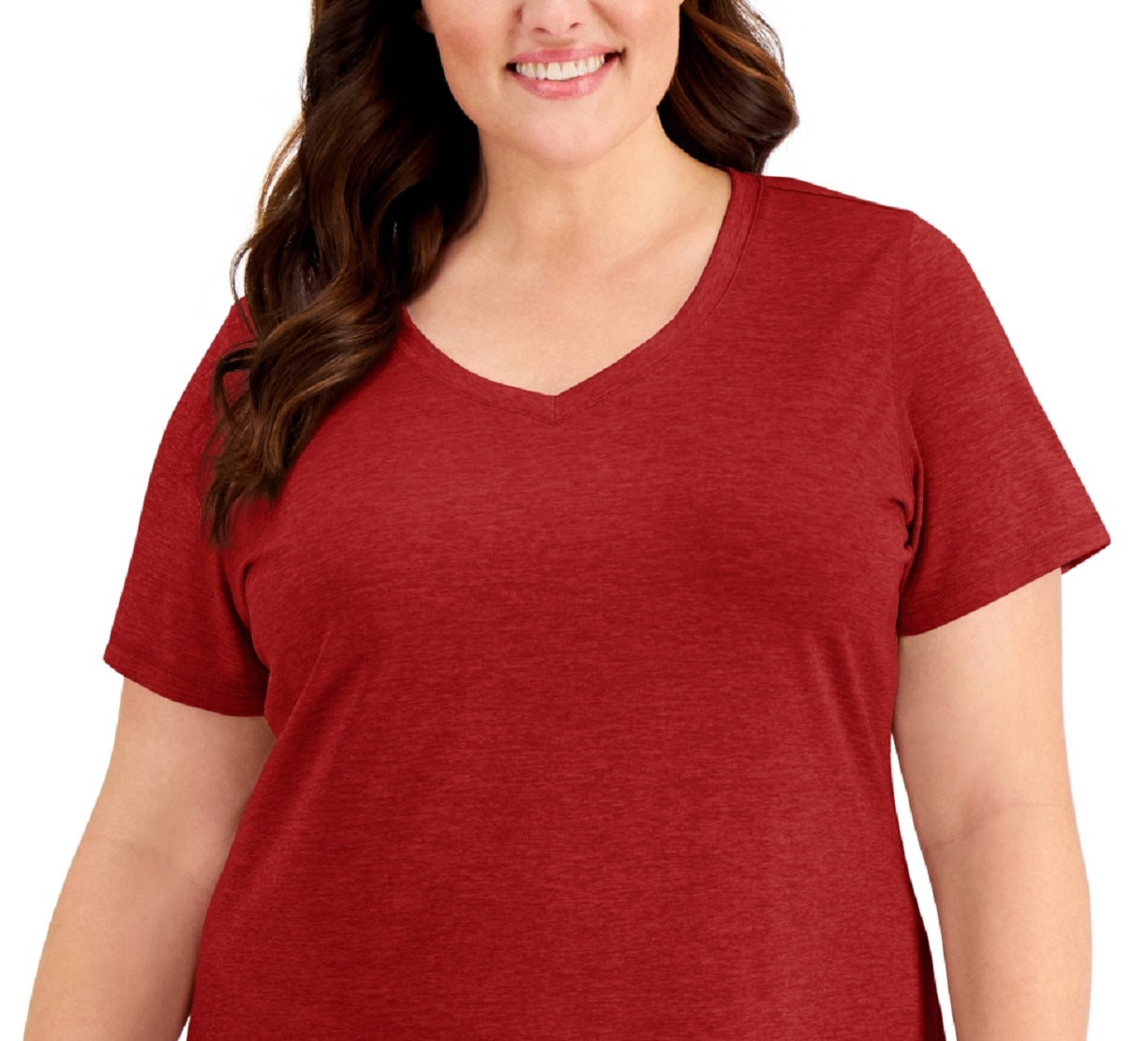 ID Ideology Women's Essentials Rapidry Heathered T-Shirt Red Size 1X