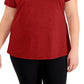 ID Ideology Women's Essentials Rapidry Heathered T-Shirt Red Size 1X