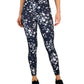 ID Ideology Women's Compression Floral Print Side Pocket Leggings Blue Size 7-8