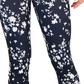 ID Ideology Women's Compression Floral Print Side Pocket Leggings Blue Size 7-8