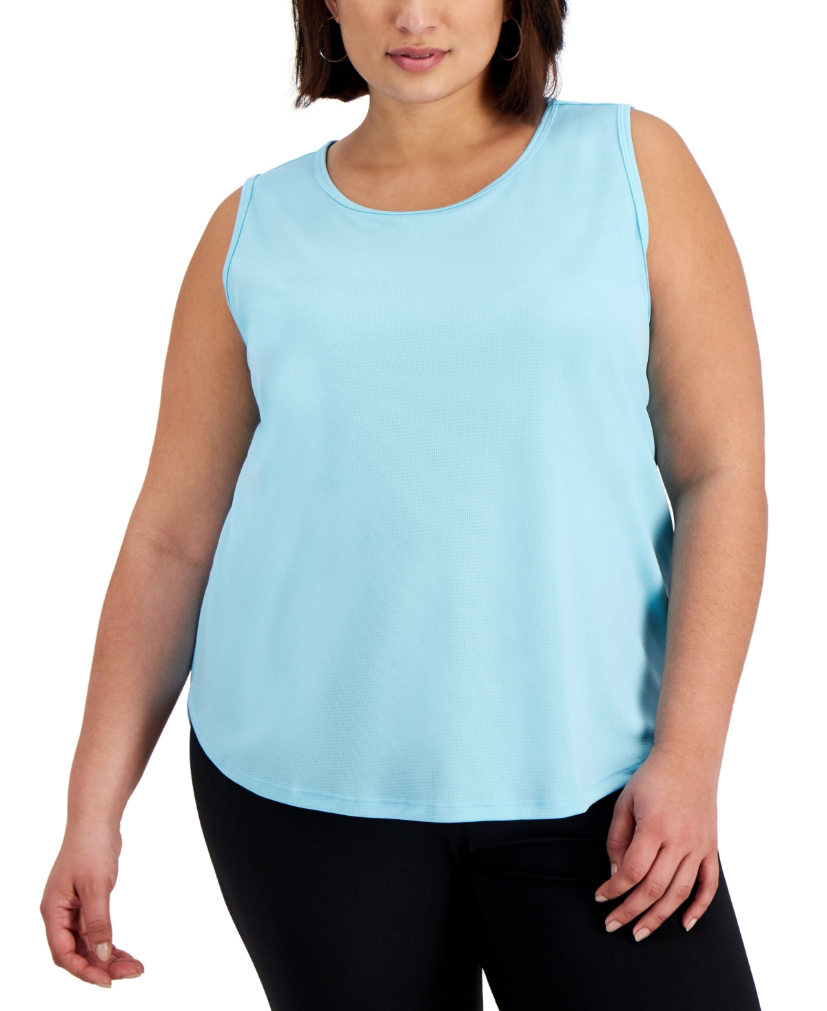 ID Ideology Women's Birdseye Mesh Tank Top Blue Size 3X
