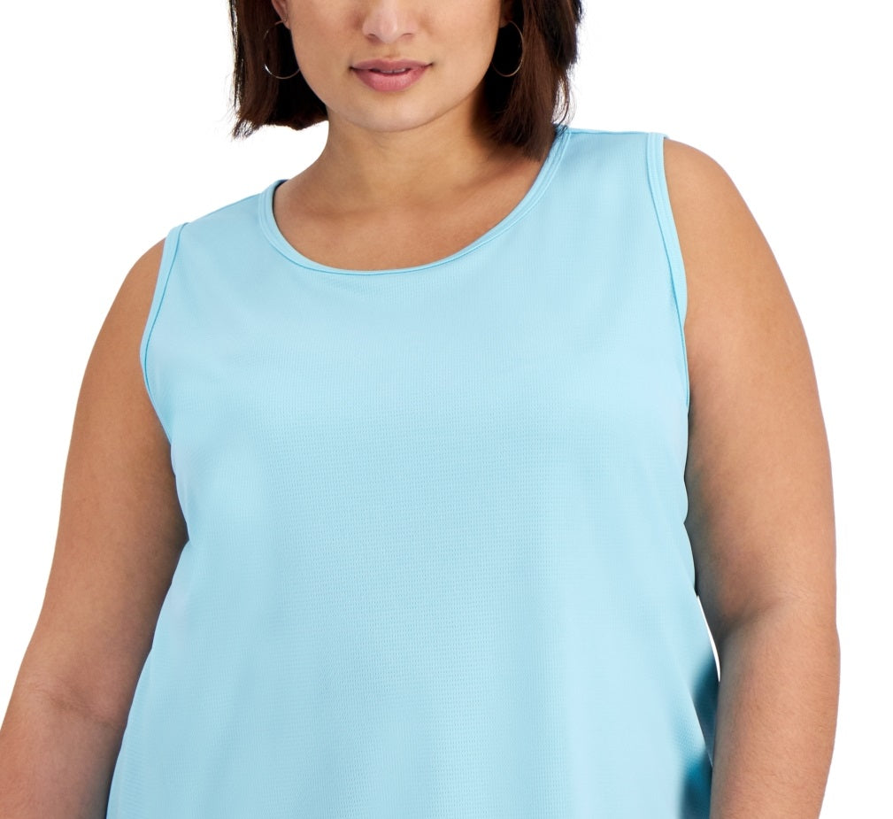 ID Ideology Women's Birdseye Mesh Tank Top Blue Size 3X