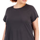 ID Ideology Women's Birdseye Mesh T-Shirt Gray Size 4X