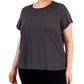 ID Ideology Women's Birdseye Mesh T-Shirt Gray Size 4X